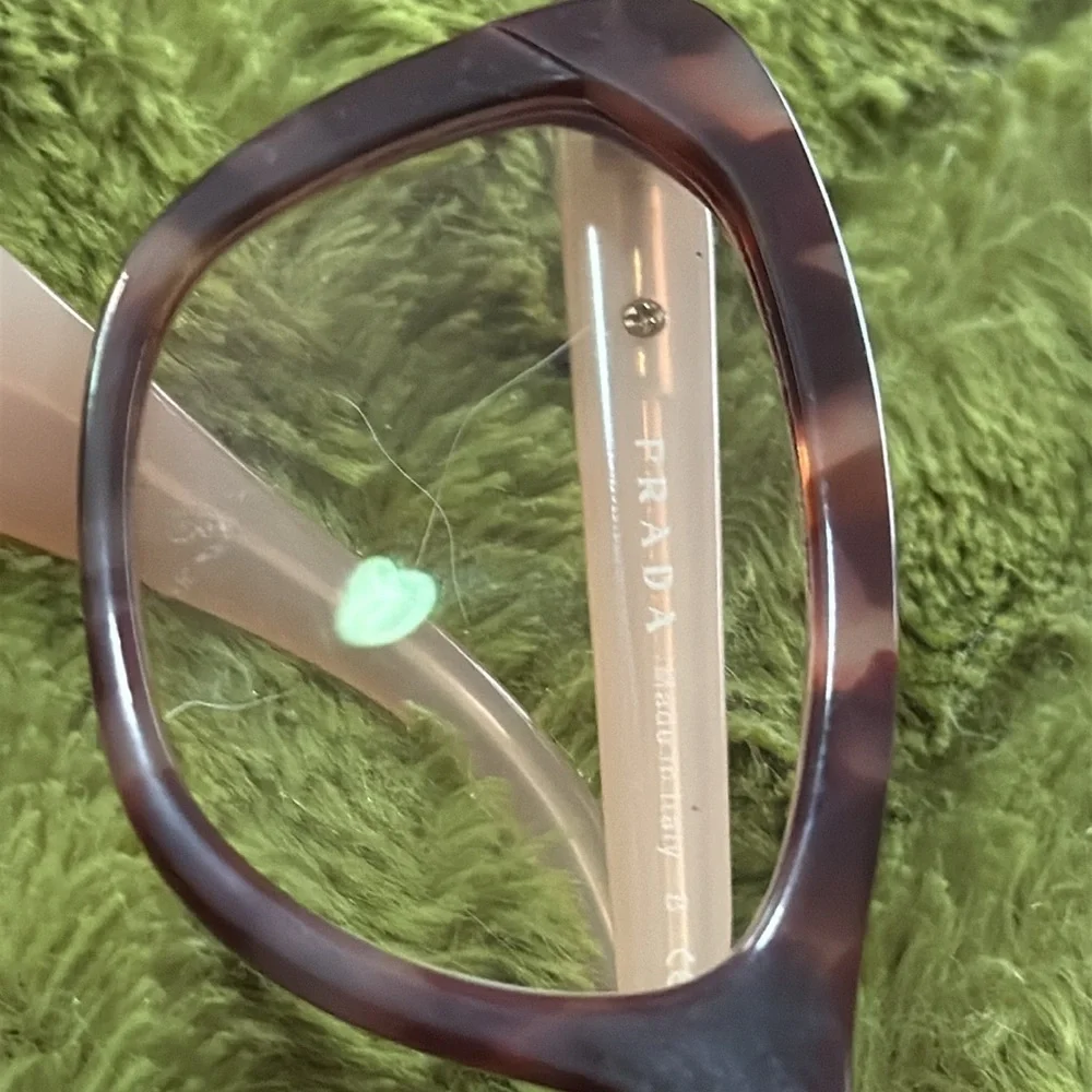Prada Eyeglasses Frames VPR 03Q UE0-1O1 Brown Tortoise & Clear Pink 52-18-140